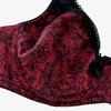 Women Plus Size Floral Print Bra With Wired Sexy Lace Breathable Underwear Full Cup 85C-110D