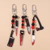 Bloody Resin Saw Knife Keychain Halloween Key Ring Pendants for Car Key Holder DIY Key Chain Jewelry Gift