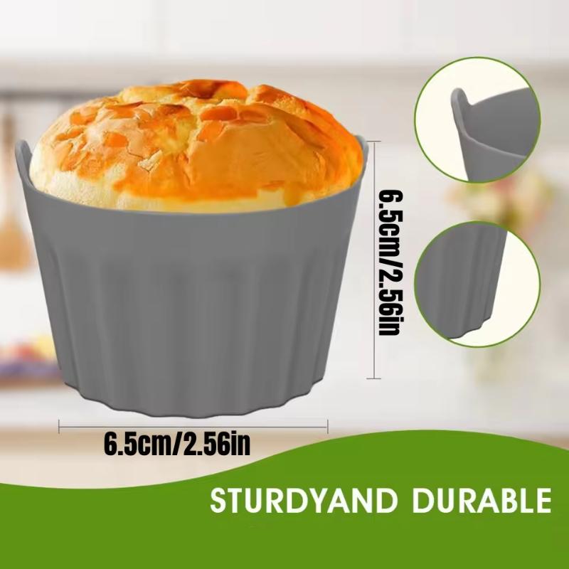 2/4/8Pcs Ramekins For Air Fryer Silicone Large Muffin Cases Nonstick Egg Poacher Silicone Mould Bakeware Easy Release Baking