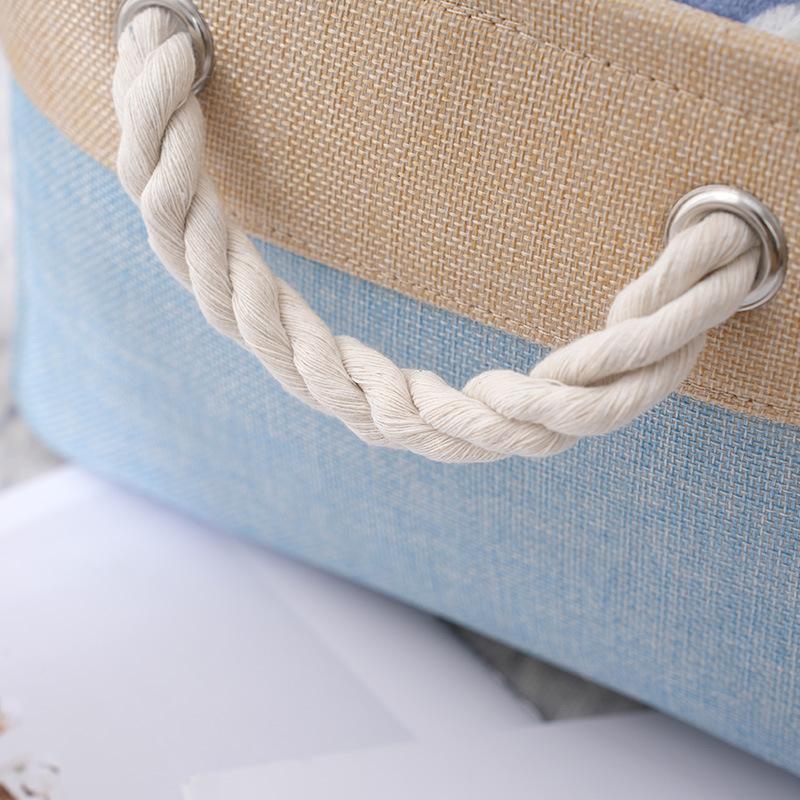 סל אחסון מוצרי בית וצרכים שונים סל מיון קופסת ארגון מתקפלת מבד פשתן הלבשה תחתונה גרביים צעצועים סלי אחסון רב-תכליתיים