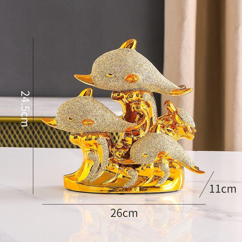 Moderne Kreative Delfin Statue Keramik Zubehör Haus Schlafzimmer Schreibtisch Schrank Dekoration Artikel Büro Café Tisch Skulptur Dekor