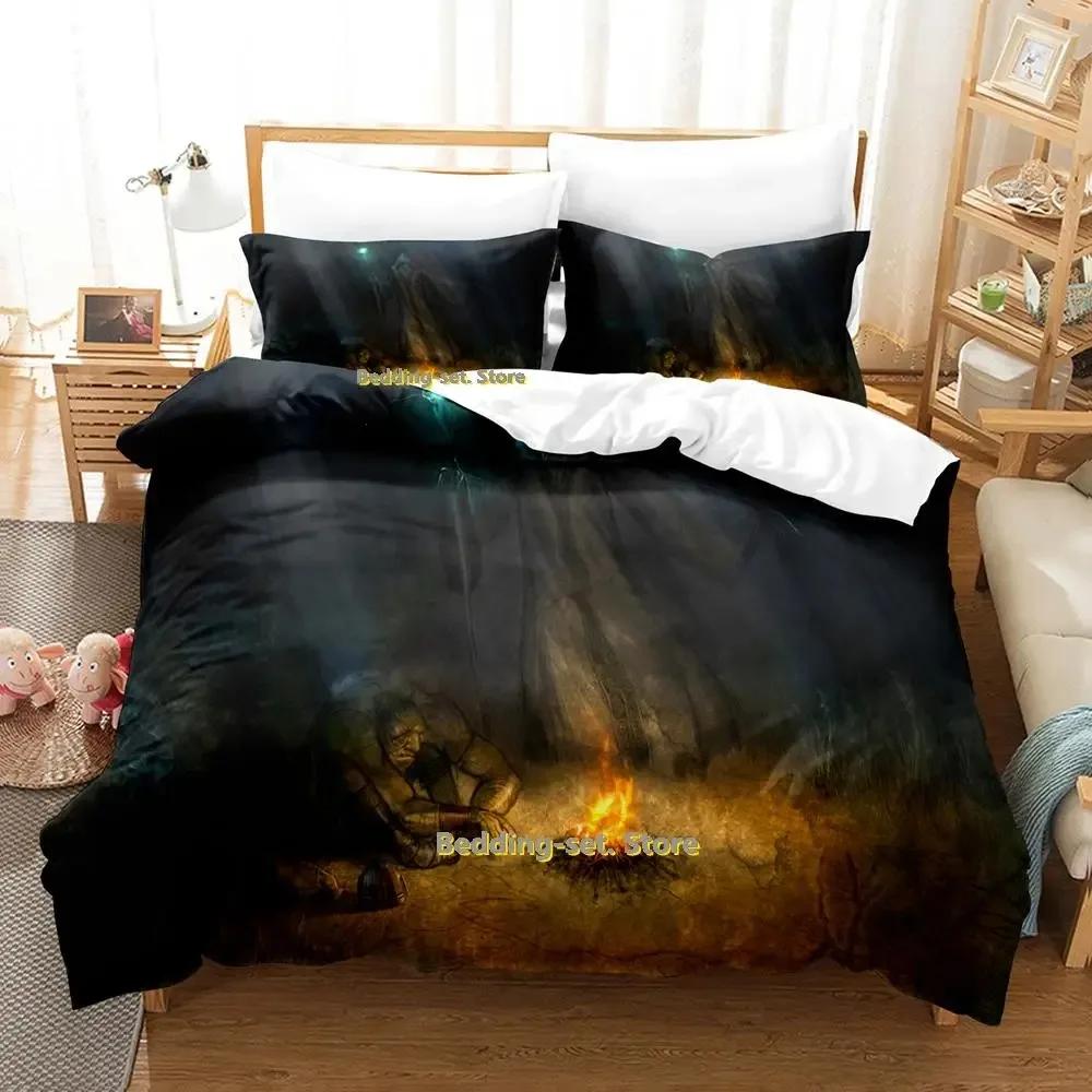 New Game Wizard Bedding Set Cartoon Anime Three-Piece Set Adult Kid Bedroom Duvetcover Sets 3D Kawaii Wizard Camas