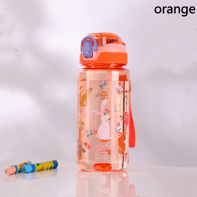 600ml Dinosaur Water Bottle For Kids Water Sippy Cup With Silicone Straw Leakproof Plastic Water Bottles Summer Kids Water Cup