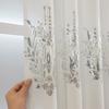 Cortinas de lujo ligeras y transparentes de alta gama con bordado blanco para ventana de dormitorio, sala de estar y ventanal.