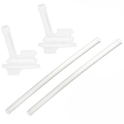Richell AQ Straw Mug Replacement Drinking Utensil 2p + Straw 2p Set S-2, Transparent, 1 Set