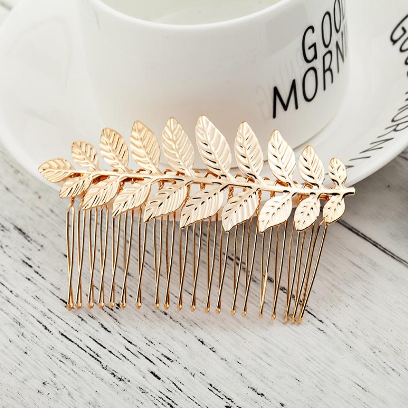 Wedding Hair Accessories Leaf Hair Clips for Women Fashion Crystal Bride Headdress Hairpin Crystal Hair Combs Girls Jewelry Gift