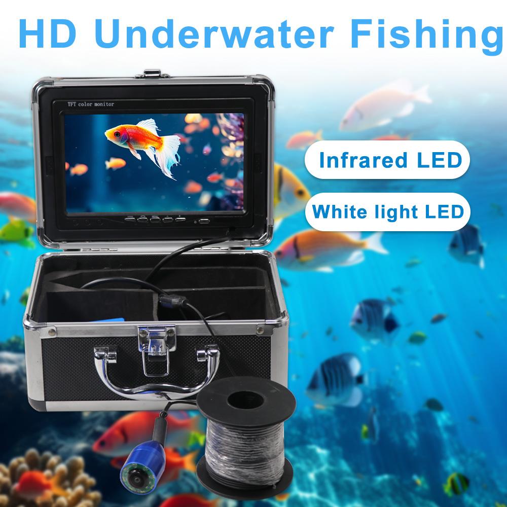 7 Inch Underwater Fishing Camera Wide-angle Infrared Night Vision HD Fish Finder 24PCS Portable1000TVL Monitor