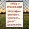 FunnyVintageGarageSign Vintage Aluminium Metal Sign - "12 Perkara Yang Ingat Selamanya" Funny Tin Sign, Garage Wall Decor Art