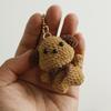 Cute Knitted Dog Pendant Mini Handwoven Dog Key Ring Knitted Animal Key Chain Friends Gift