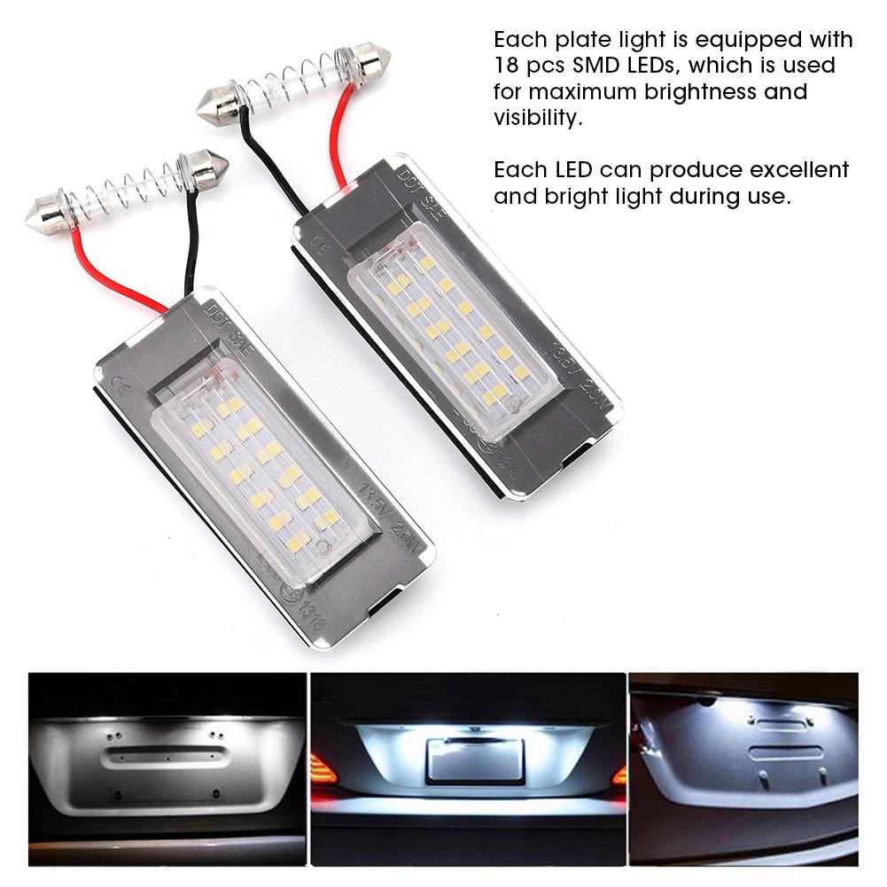 1 Pair 12V 18 SMD LEDs Number Plate License Panel Lights Fit for MINI Cooper R56 R57 R58 R59