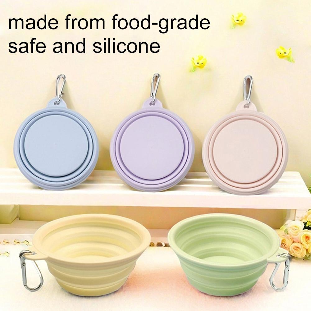 350ml/1000ml Collapsible Dog Bowl Outdoor Travel Pet Drinking Bowl for Dog Cats Folding Silicone Bowl Puppy Food Container