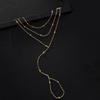 Simplicity Multi-Layer Metal Beades Bracelet for Women Trend Gold Silver Color Bracelet Connect Finger Ring Jewelry Accessories