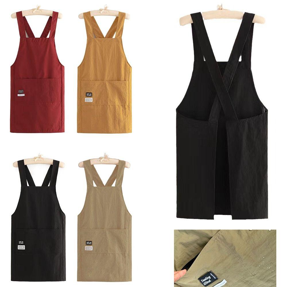Waterproof Apron Cross Strap Style Cooking Apron Fashion Hotel Restaurant Chef Barbecue Apron