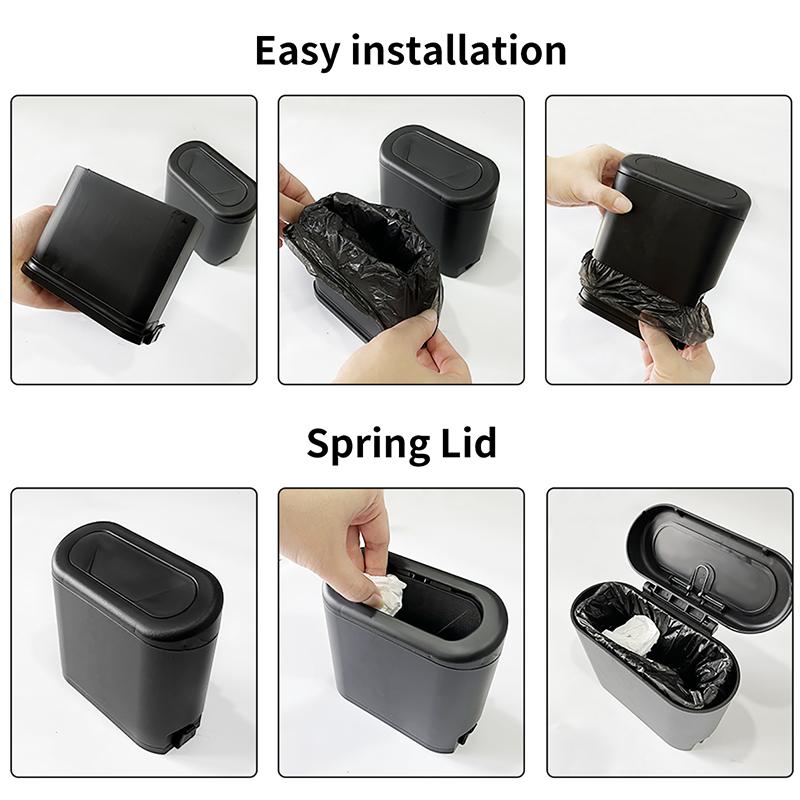 New style hidden Vehicle Garbage Dust Case Plastic Pressing Square Trash Can Sticker For Ford Fiesta EcoSport ESCORT focus 1