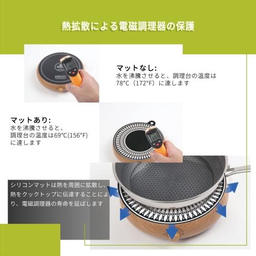 KitchenRAKU IH Cooking Mat, Non-Slip Silicone IH Cooking Heater Mat, IH Stain Prevention Sheet, Trivet, Home Use, Stove Scratch Protection, Prevents B