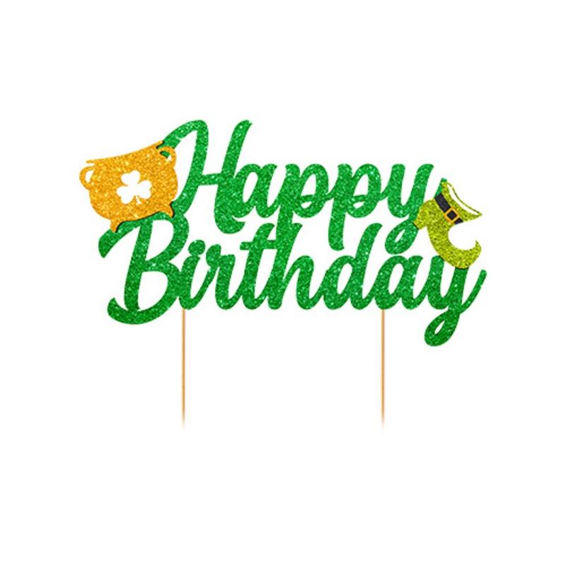Day St Patricks Irish Festival Decor Banner Cake Topper Party Decor Supplies