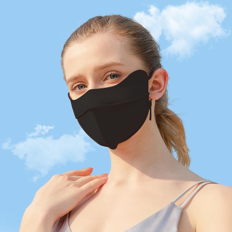 

Women s 3D Ice Silk UV Protection Gradient Face-Kini Mask with Blush Contouring Design One Size