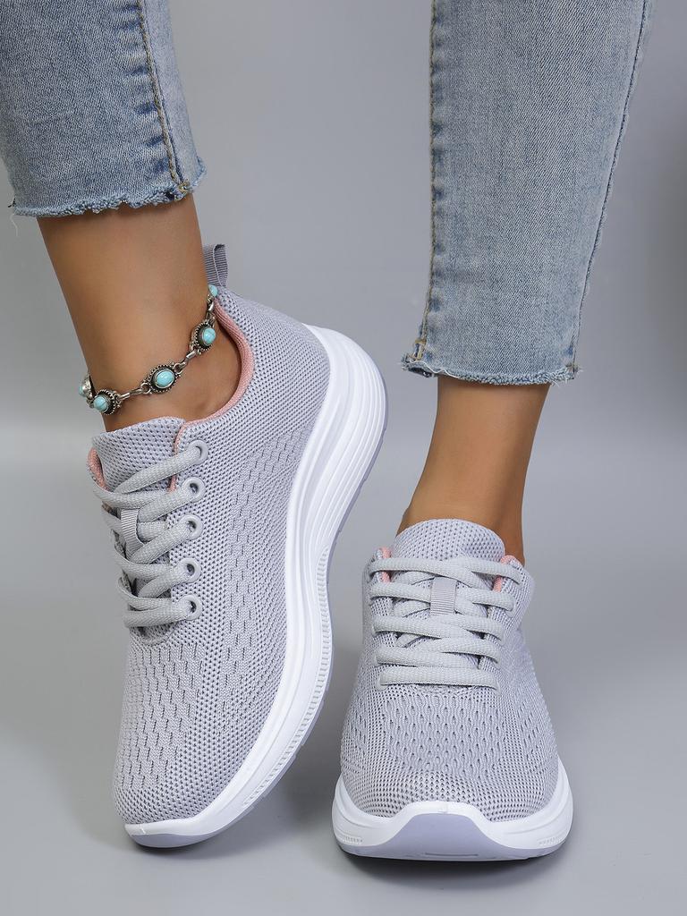 Spring and Autumn New Women's Casual Sports Shoes Comfortable, Breathable, Lightweight, Wear Resistant, Strap up Sports Shoes