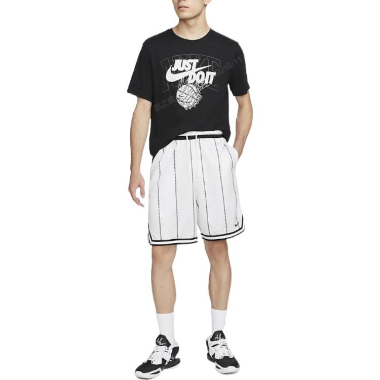 Nike Dri-FIT DNA Solid Stripe Drawstring Logo Print Loose Casual Comfortable Basketball Shorts Men shorts Mountain-White DQ6088-121