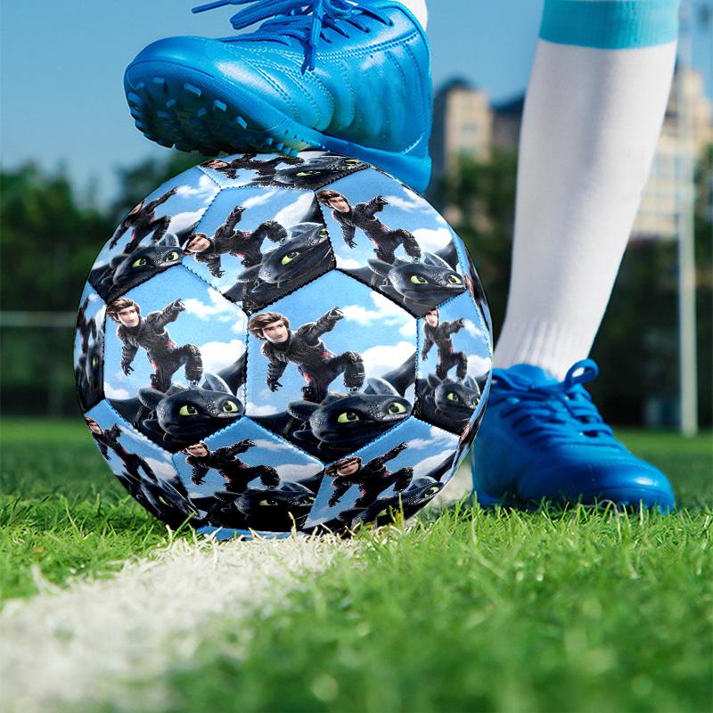 How to Train Your Dragon Print Size 5 Soccer Ball, PU Wear Resistant Football for Match Training and Daily Practice, Birthday Gift for Soccer Fans