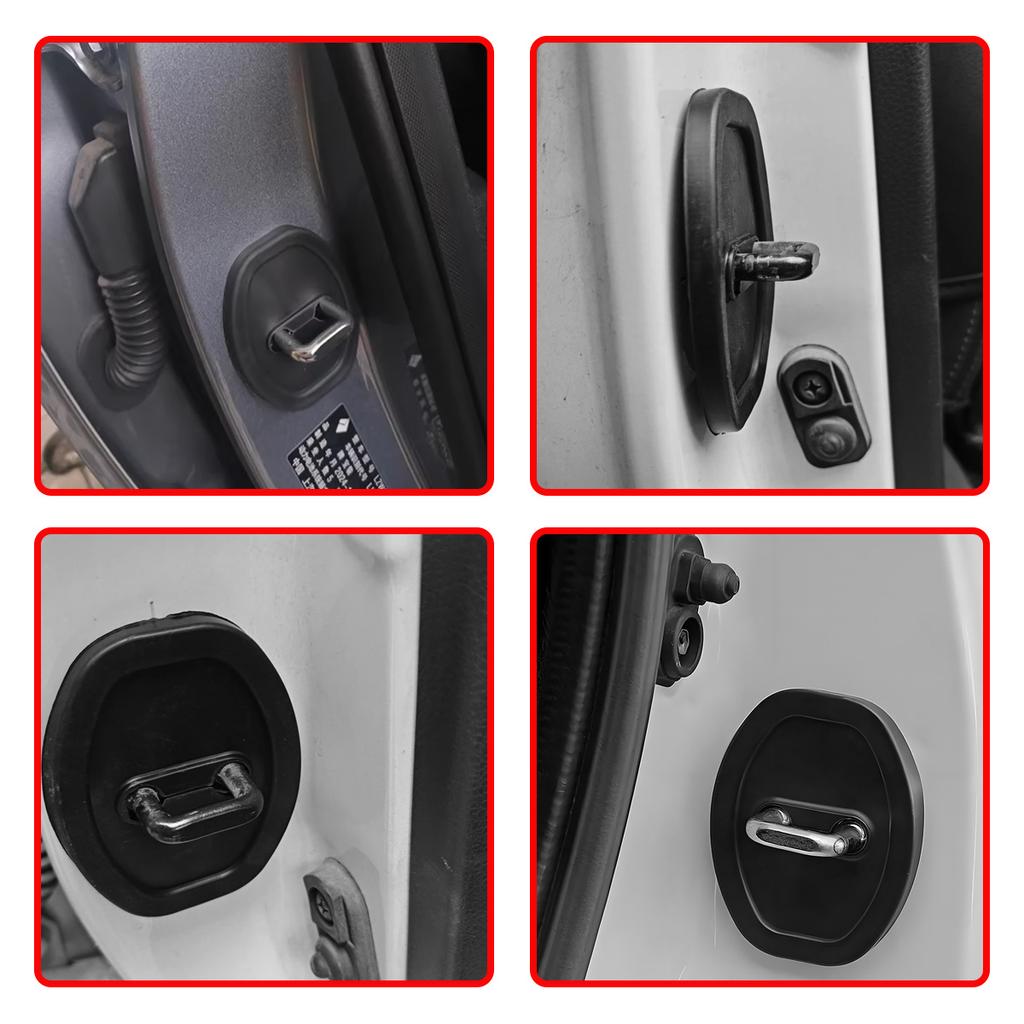 PINMOAP Car Door Lock Buckle Protective Cover Anti-Collision Door Lock Buckle Silicone Protective Cover Shock-Absorbing Pad