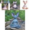 Gelassene Graue Katze Meditation Harz Figur Charmantes Heim Garten Dekor Stück