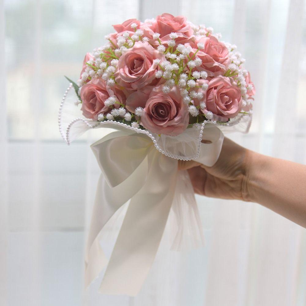 Exquisite Bridal Bouquet Baby's Breath White Rose Bouquet Bride Accessories