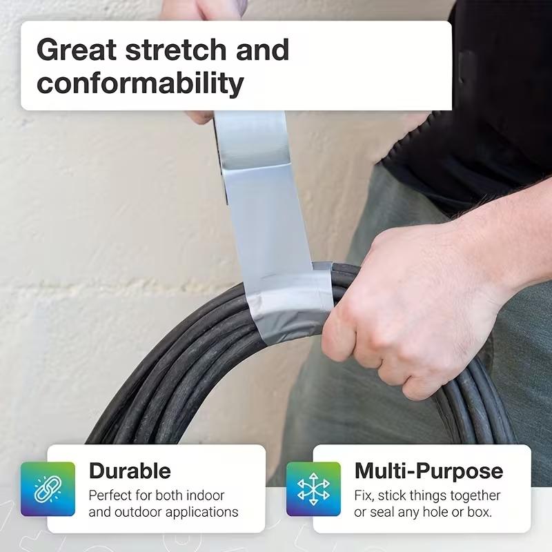 Super Sticky Duct Tape Waterproof Cloth Repair Tape Heavy Duty Silver Gray Adhesive Tape for Home DIY Office Repairs