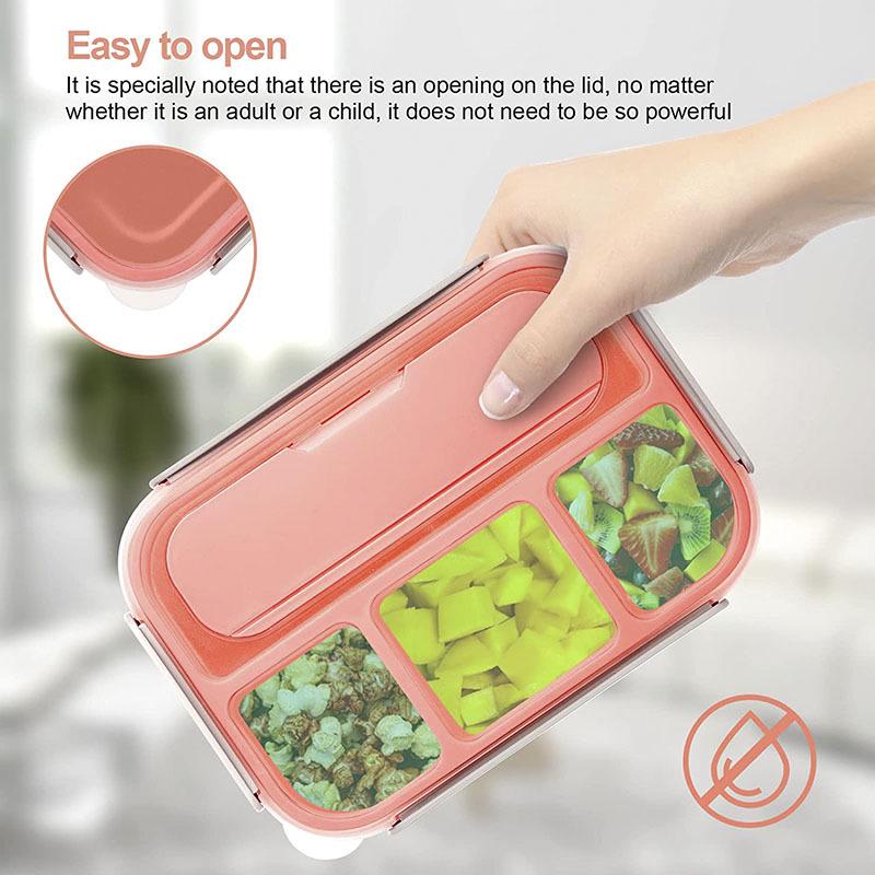 Set da 16 pezzi di portapranzo bento in plastica per studenti con scomparti adatti al microonde e stuzzicadenti per frutta