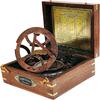 12.7 cm Steampunk Gilbert Sundial kompas najwyższej klasy ręcznie robiony mosiężny zegar słoneczny w drewnianym pudełku z wykresem równań