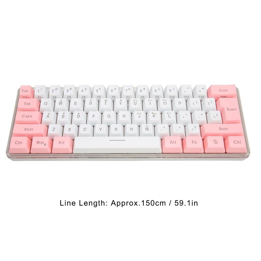 Gaming Keyboard USB 61 Keys Contrast Color RGB Light Key Line Separation Mechanical Wired Keyboard for Games