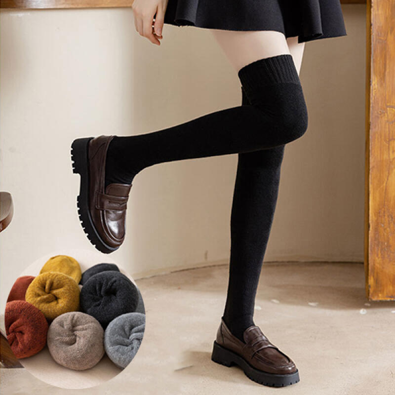 Reshiko Warm Thermal Overknee Socks Winter Socks black