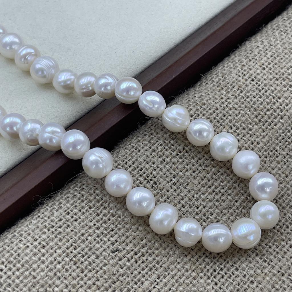 Nearround Vit Pärla 10-11mm För Smyckestillverkning DIY Halsband Armband Örhängen Tillbehör