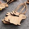 Natural Rabbit Pendants Handcraft Wooden Easter Wood Chips Easter Decorations Hanging Ornaments