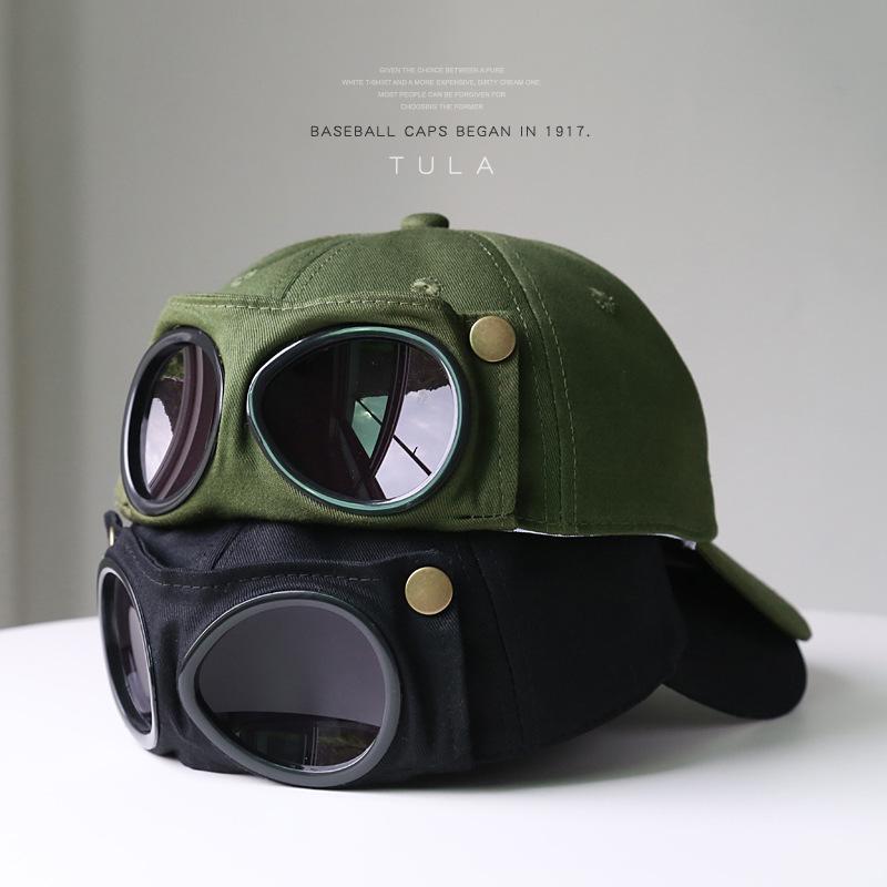 Fashion Pilot Hat Ins Korean Version Personality Glasses Baseball Cap Men Sunglasses Sunshade Spring Summer Versatile Hat