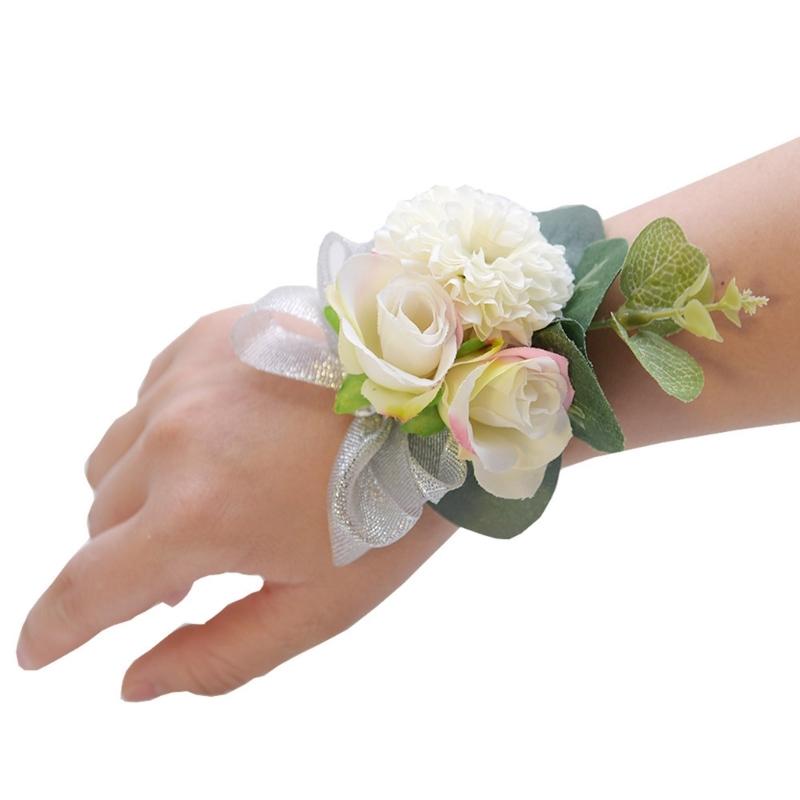 2Pieces Elegant Wrist Flowers for Bridesmaid and Party Decorations Wedding Decoration Gifts