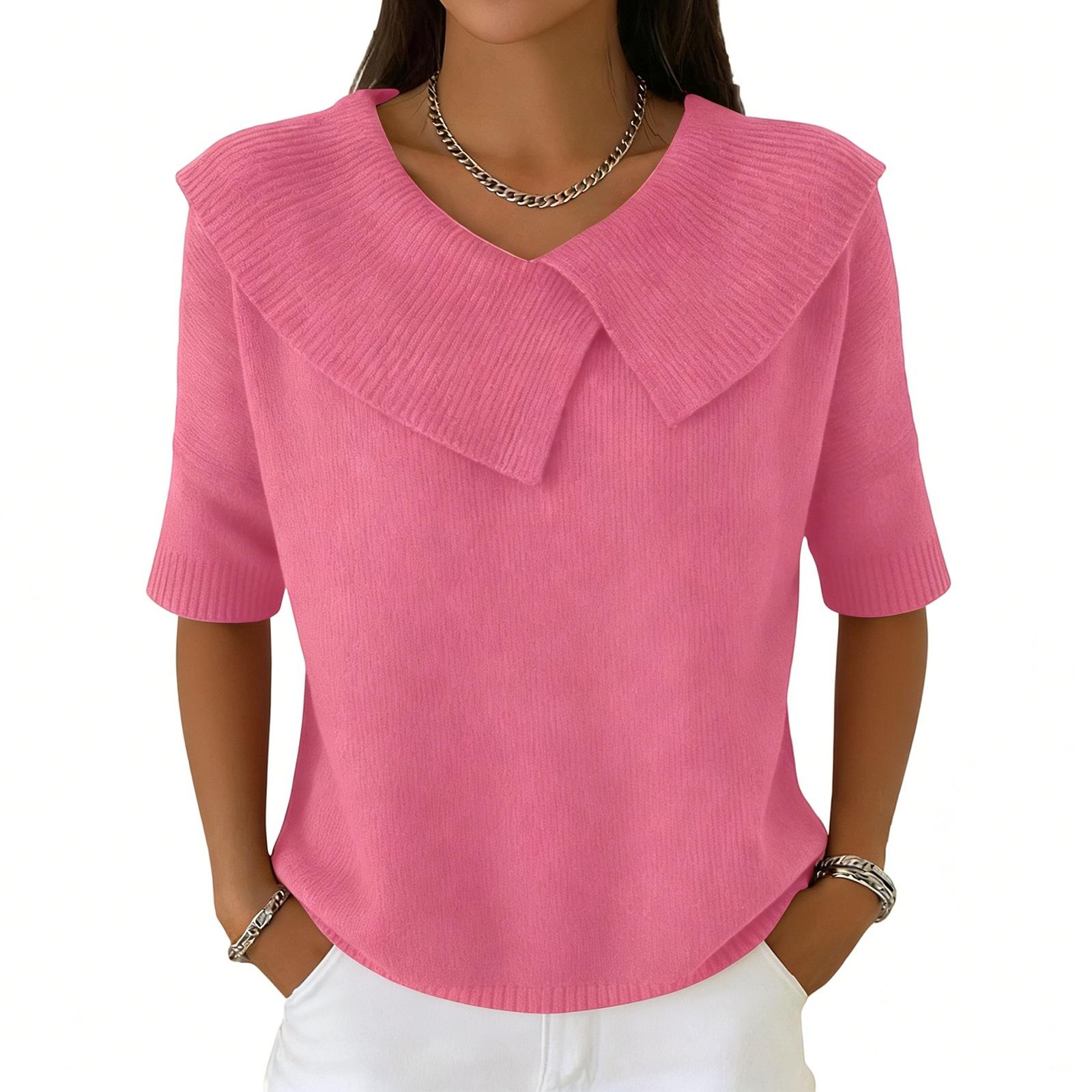 

Women s Blouse Fashionable And Casual T-shirt Top XL рожевий