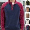 Men's Casual Sports Pullover Four Buttons Stand-up Collar Sweater Men's Moisture Wicking Comfortable Fit Skin-friendly Breathable Tops