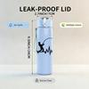 1PC Fishing Rod Heartbeat Line Art Print 750ml Color Plastic Sports Water Bottle Leakproof Flip Straw Lid Suitable for Sports Office Home Use