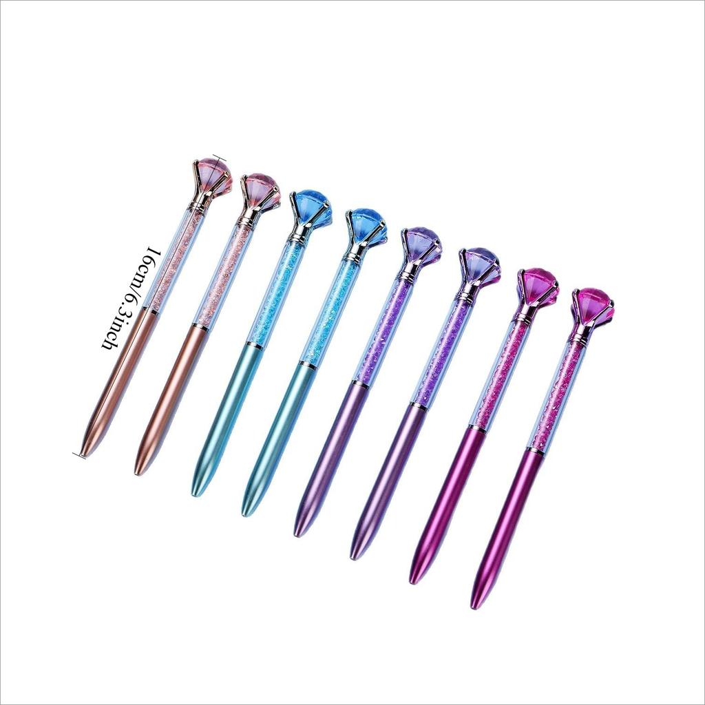1 Pc Metallic Large Diamond Pen Fluent Writing Suitable for Office Work, Brushing Questions, Signing Writing, Diaries, Notes, Student Classroom Priz