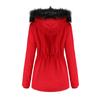 Women's Hooded Plus Velvet Corduroy Coat Ladies Winter Cotton Coat Thickened Mid-length Warm Jacket