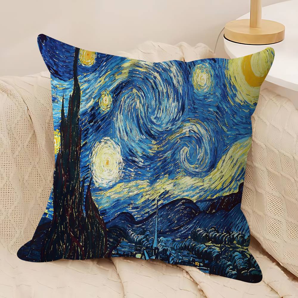 Van Gogh Famous Painting Pillowcase Toon Gift Cushion Cover Bedroom Home Sofa Chair Seat Decor Pillow Case