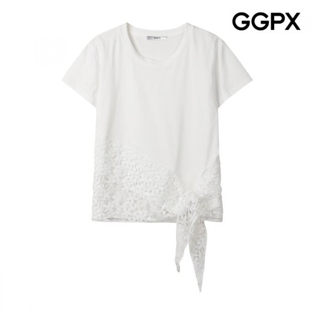 Ggpx New York Lace KnoT Round Neck T shirT gq6Ts039f white/F