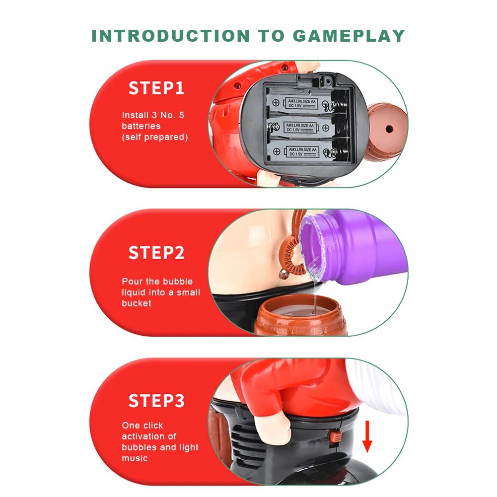 Fart Bubble Blower Santa Claus Bubble Maker Kids Love Bubble Toys Music Bubble Blower Automatic Bubble Blower Novelty Xmas Gift