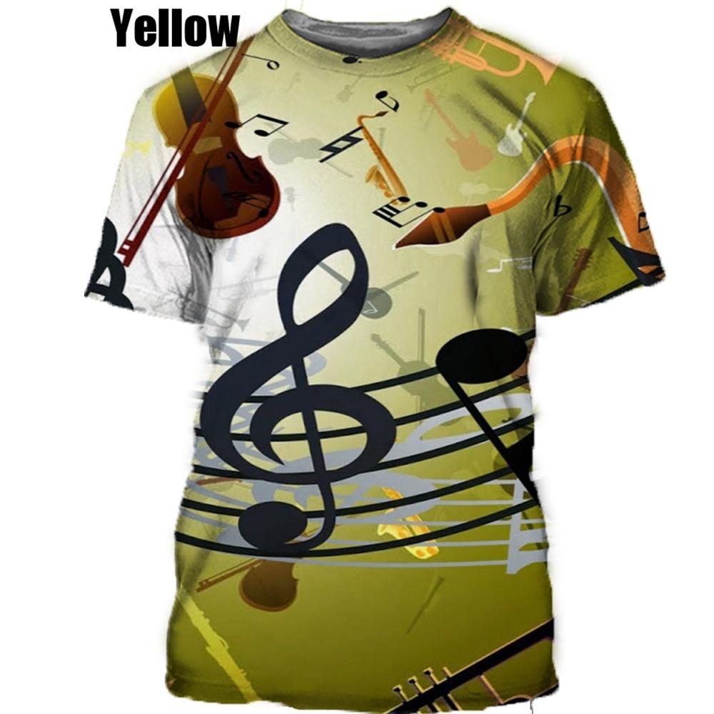 Men Women New Fashion Newest 3D Printing T Shirt Music Note Fashion Short-sleeved T-shirt 3D Men Women Tops Pullover Tee XXS-6XL