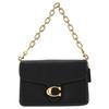 Coach Tabby 26 Gold Metal Logo Leather Shoulder Bag Medium Women shoulder bag Black CAF52-B4BK