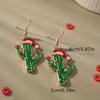 Christmas Little Red Riding Hood Green Cactus Pendant Earrings Premium Versatile