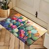 1pc Colorful Cactus & Floral Pattern Kitchen Mat - Non-Slip, Floor Mat for Entryway, Living Room, Laundry, Bathroom Home Decor,