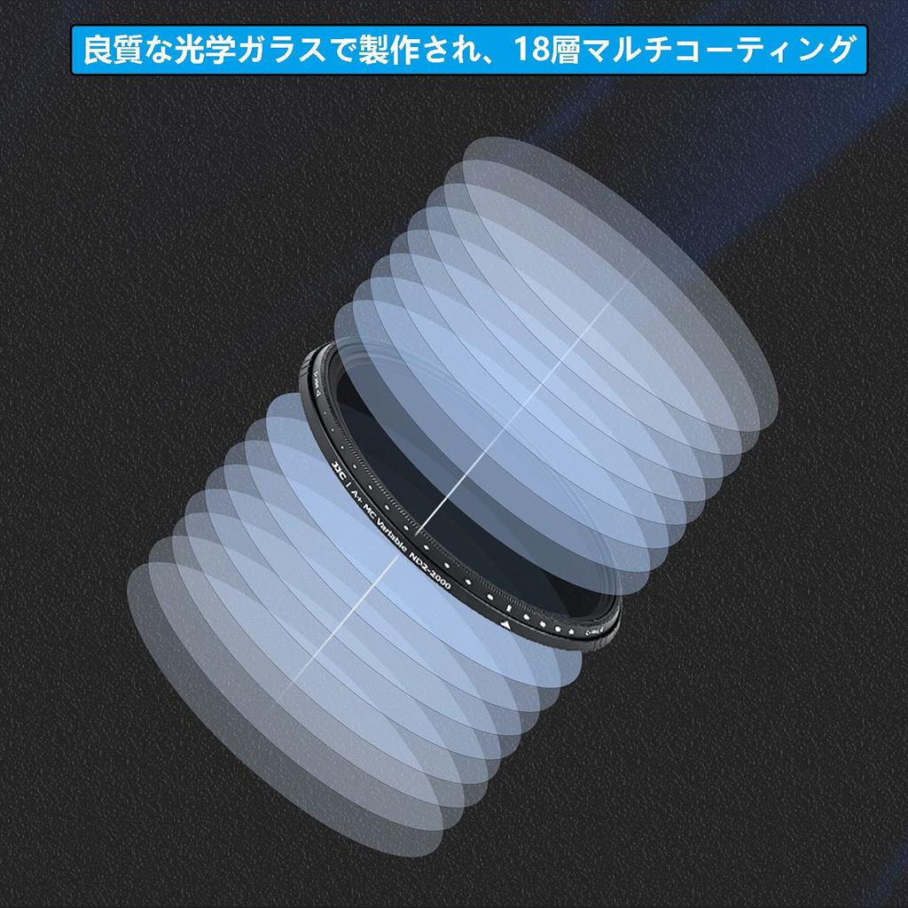 JJC Variable ND Neutral Density Adjustable Compatible with Fujifilm XC Nikon DX Canon 24mm EF 50mm and Other and Thin Frame Filter Protective Case