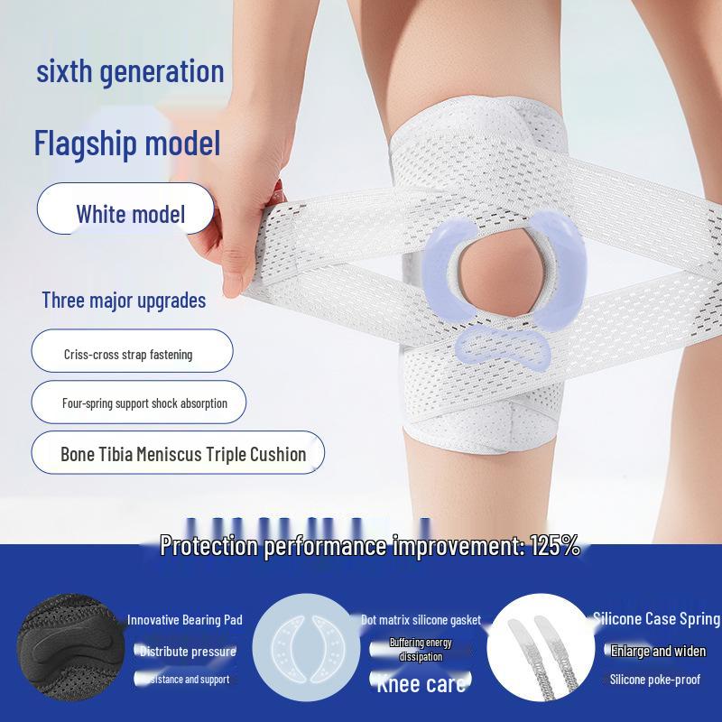 Japanese 6th Gen Breathable Knee Support: Lightweight Strap for Running, Cycling, Mountaineering, Meniscus and Patella Stability